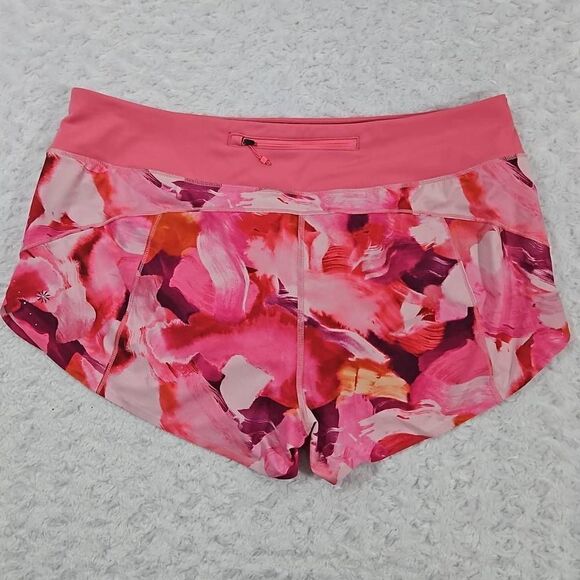 NWOT Athleta printed run with it 3.5 in short women's XL Pink Purple Painted Ene - Picture 7 of 9